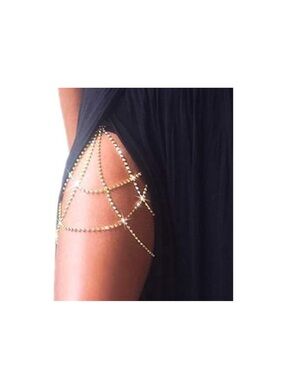 NWT Sparkly Silvery Crystal Thigh Chain